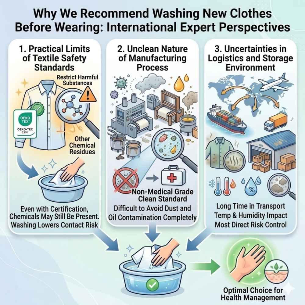 Why Do International Standards and Experts Recommend Washing Before Wearing?