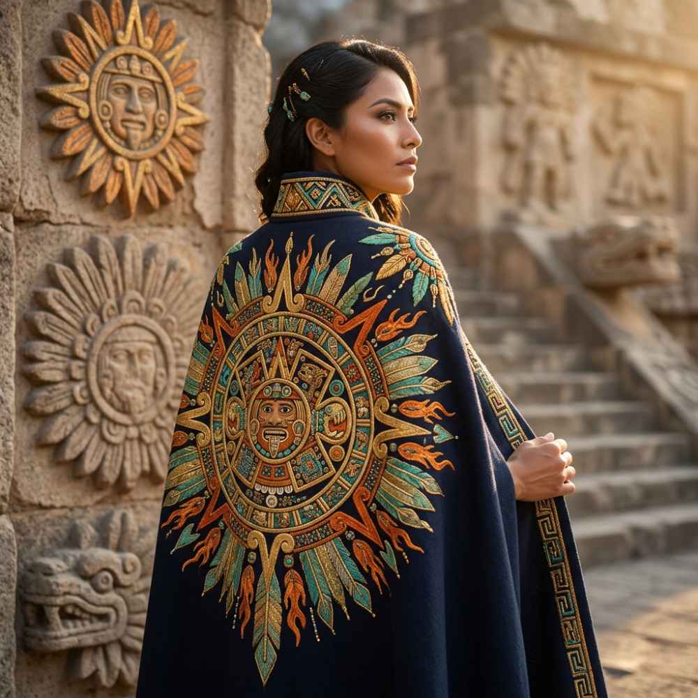 The sun motif symbolizes the granting of life, the source of power, and infinite energy. In contemporary ethnic designs.