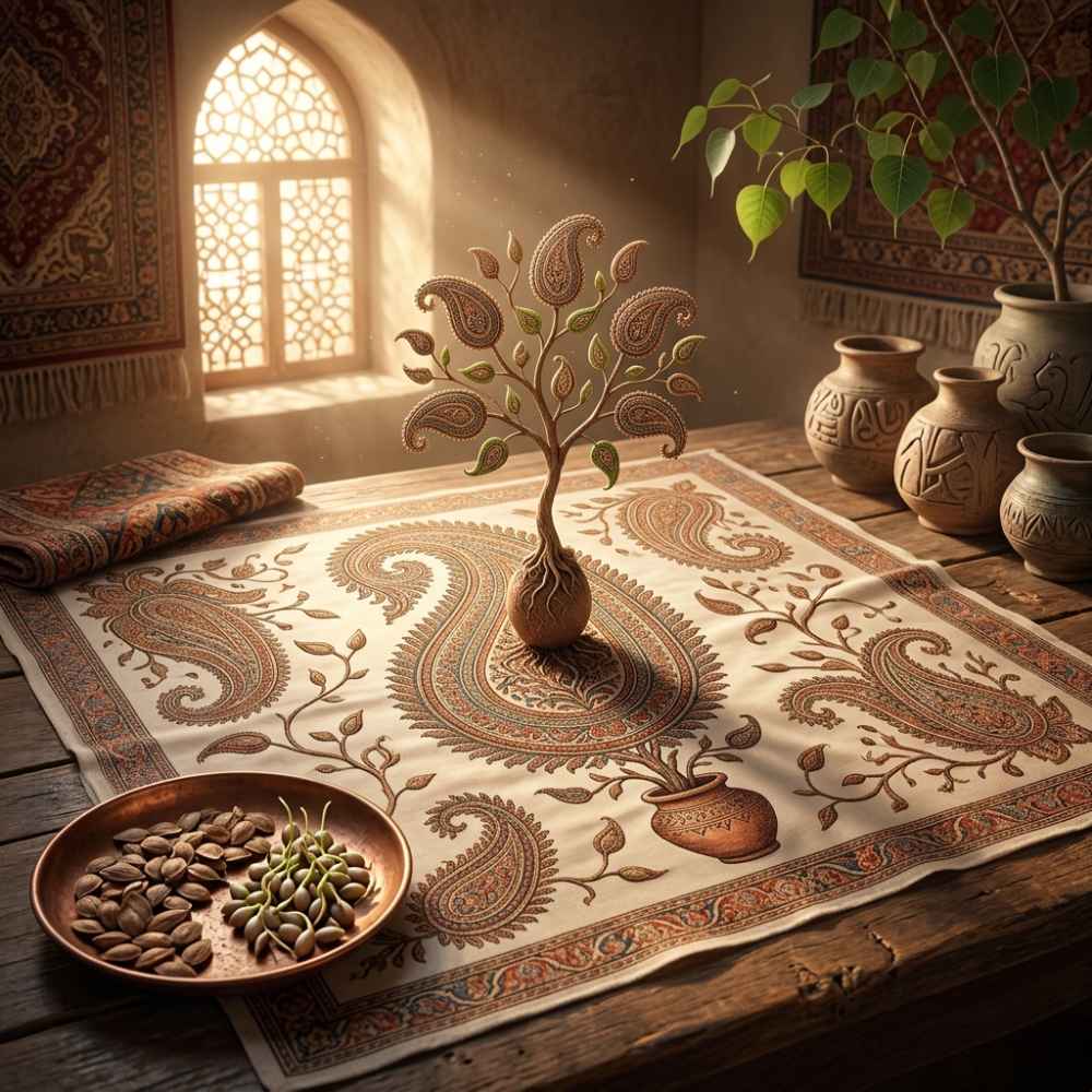 When we wear silk scarves or blouses featuring the paisley pattern, it feels as though we are draping ourselves in ancient, everlasting blessings.