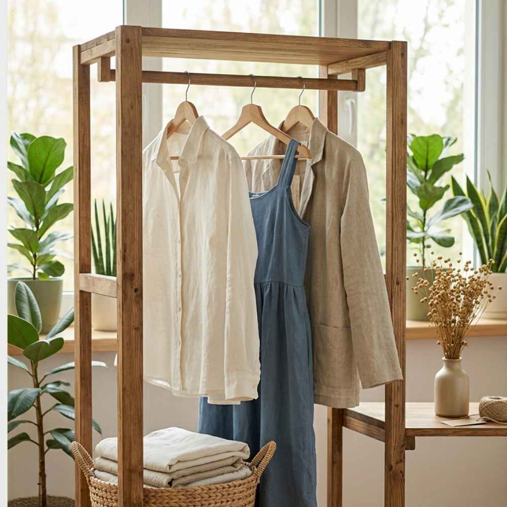 Air drying helps preserve linen’s natural softness and extends the life of the garment.