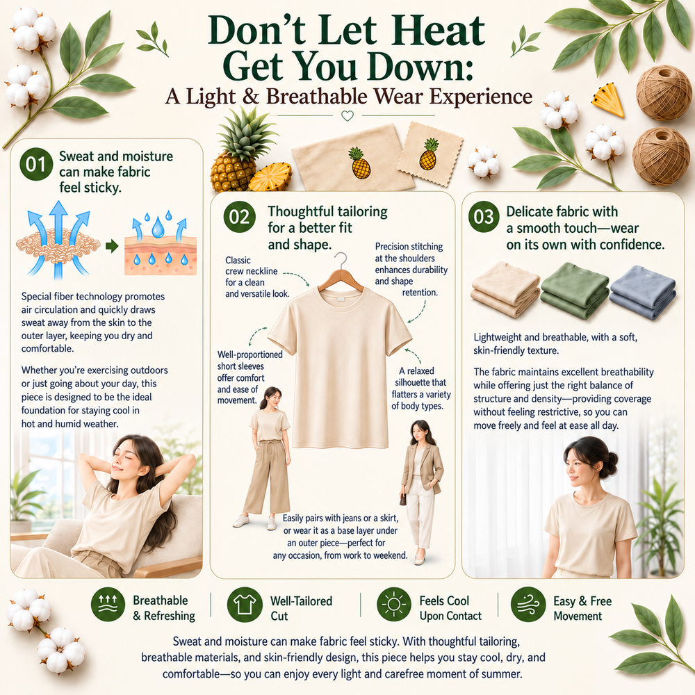 Say Goodbye to Stuffy Clothing: A Lightweight and Breathable Wearing Experience