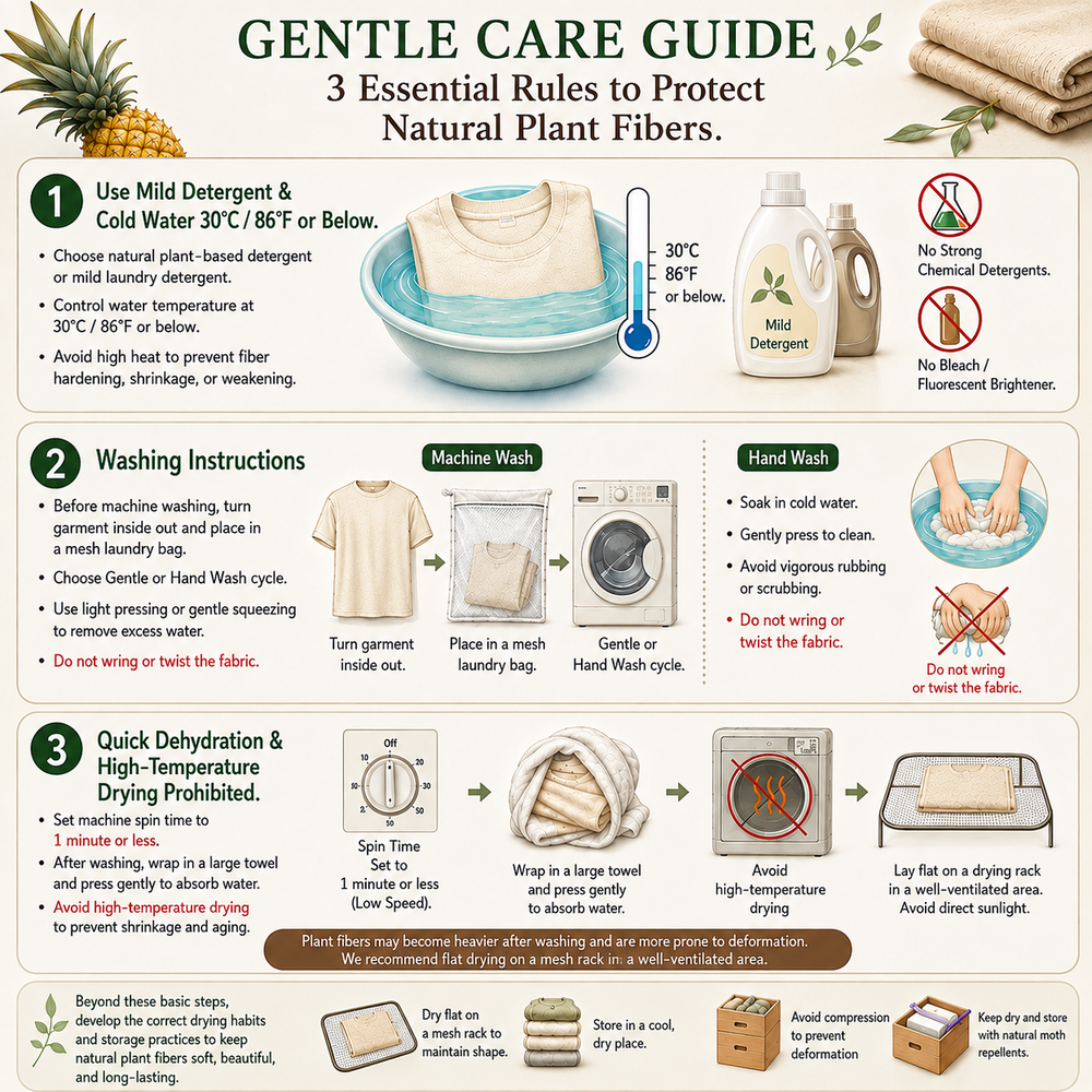Gentle Care Guide: Three Essential Principles for Caring for Natural Plant Fibers