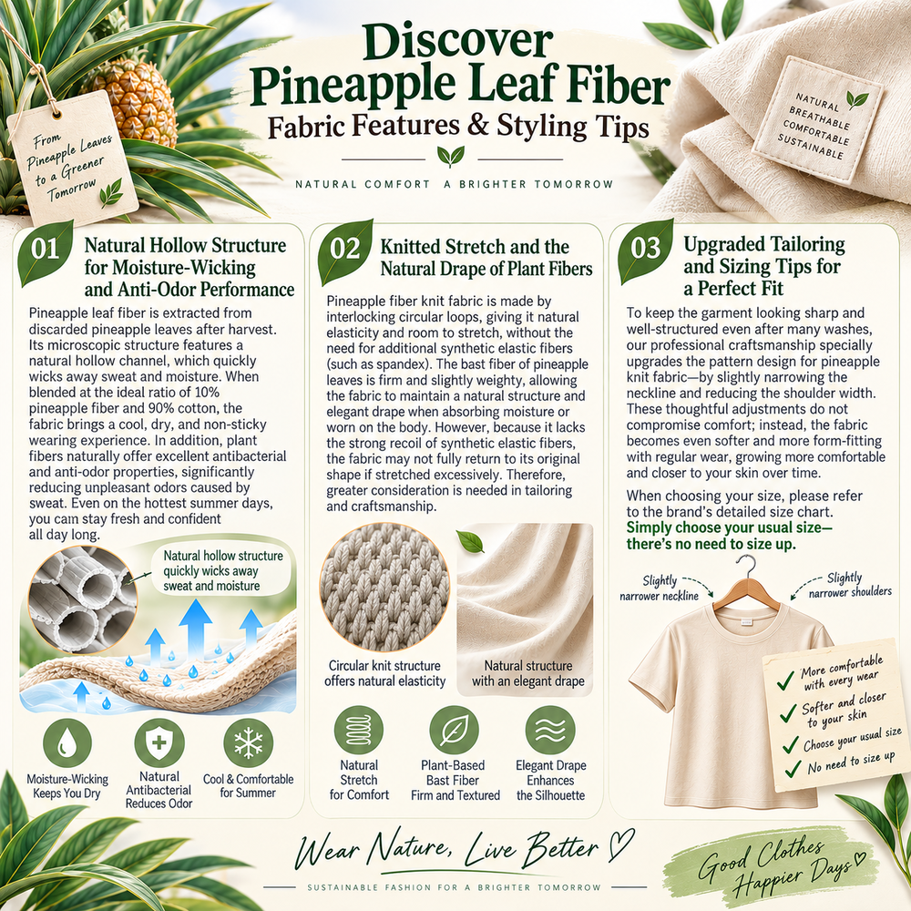 Discover Pineapple Leaf Fiber: Fabric Characteristics and Sizing Tips